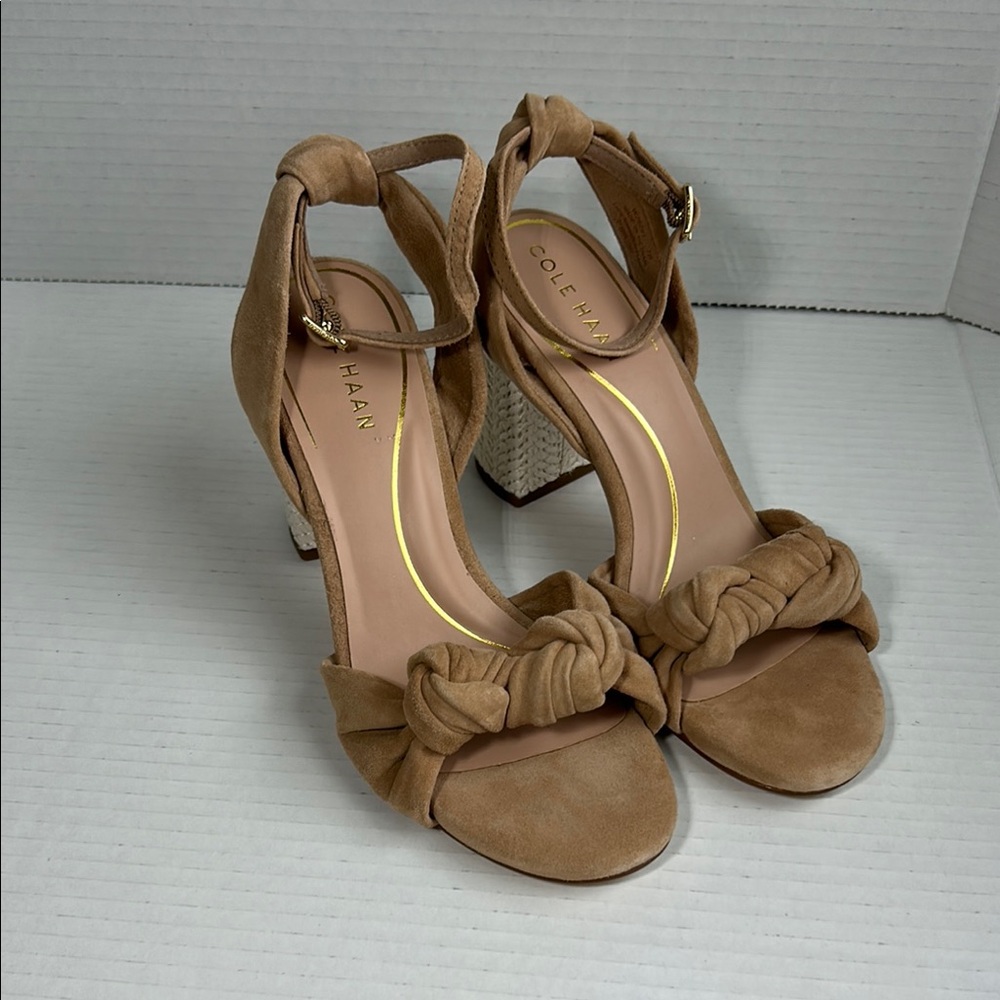 Cole Haan Grand 360 Suede Knot Strap Heels - Size 7B style W26291 - Picture 3 of 9